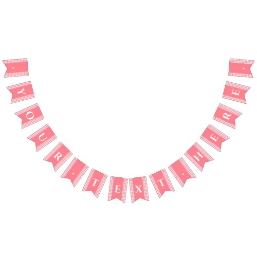 Pink Gingham Monogram Picnic Bunting Banner