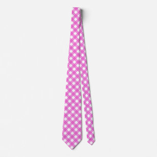 Pink gingham neck tie