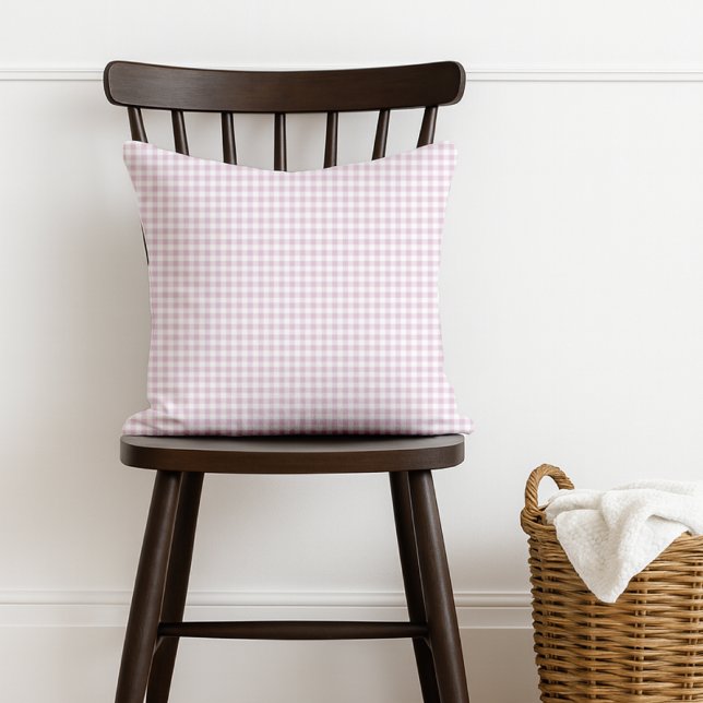 pink gingham nursery & kids  throw pillow (Creator Uploaded)