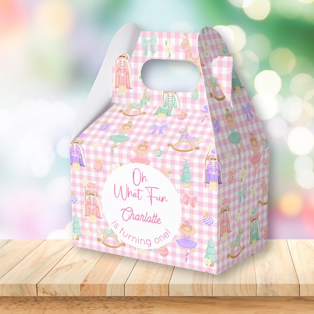 Pink Gingham Nutcracker Favor Box (Creator Uploaded)