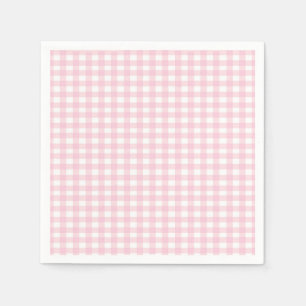 Pink Gingham Paper Napkins