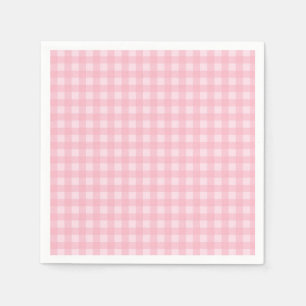 Pink Gingham Paper Napkins