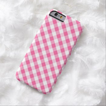 Pink Gingham Pattern Barely There Iphone 6 Case by heartlockedcases at Zazzle