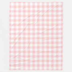 Pink Gingham Pattern Fleece Blanket