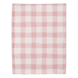 Pink Gingham Pattern Girls Bedding Duvet Cover