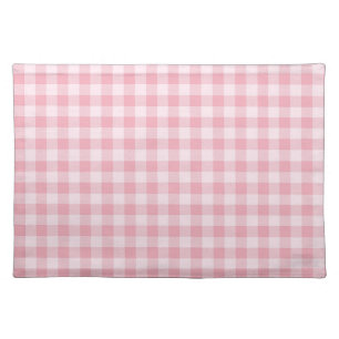 Pink Gingham Pattern Girly Check Plaid Checkered Cloth Placemat