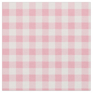 Pink Gingham Pattern Girly Check Plaid Checkered Fabric