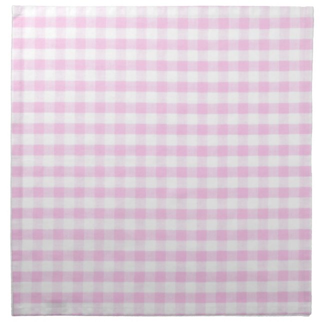 Pink Gingham Pattern Napkin (Front)