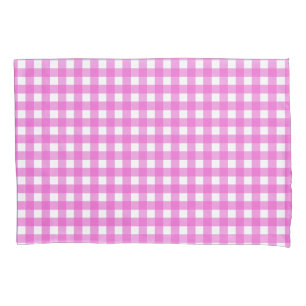 Pink gingham pillow case