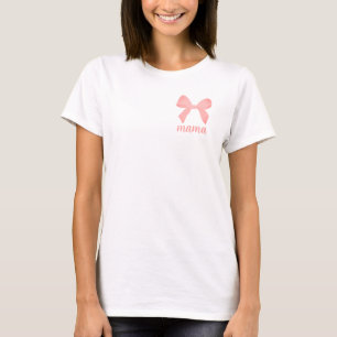 Pink Gingham Pink Bow Birthday Mother T-Shirt