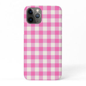 Pink Gingham Plaid Cottagecore iPhone 11 Pro Case