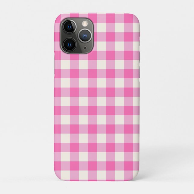 Pink Gingham Plaid Cottagecore Case-Mate iPhone Case (Back)