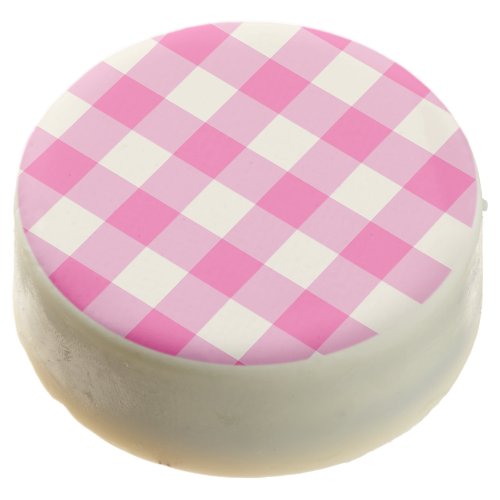 Pink Gingham Plaid Cottagecore Chocolate Covered Oreo