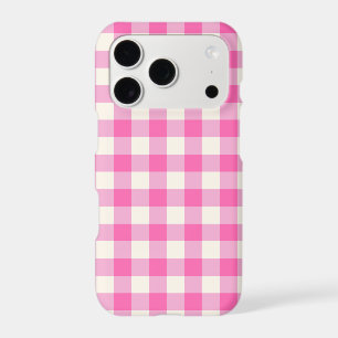 Pink Gingham Plaid Cottagecore iPhone 17 Pro Case