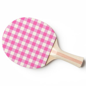 Pink Gingham Plaid Cottagecore Ping Pong Paddle