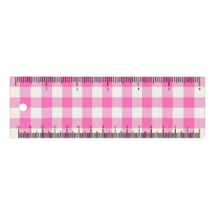 Pink Gingham Plaid Cottagecore Ruler