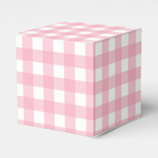 Pink Gingham Plaid Party Favor Box