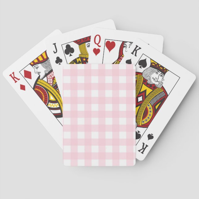 Pink Gingham Poker Cards (Back)