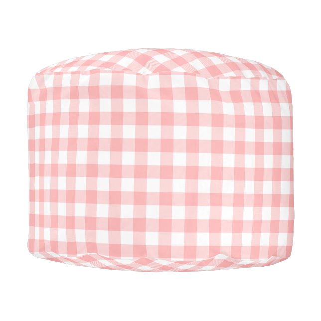 Pink Gingham Pouf (Front)