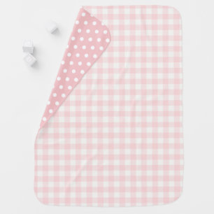Pink Gingham Preppy Baby Blanket