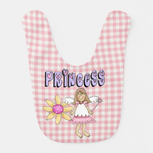 Pink Gingham Princess Bib (Front)