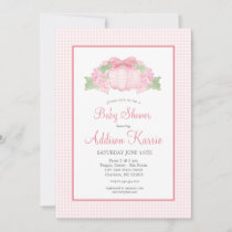 Pink Gingham Pumpkin Baby Shower Invitation