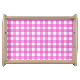 Pink gingham serving tray
