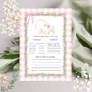 Pink Gingham Silly Goose Baby Predictions & Advice