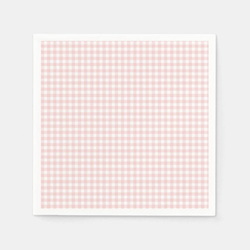 Pink Gingham Spring Birthday Party Napkins