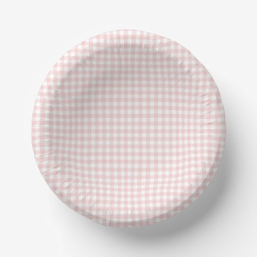 Pink Gingham Spring Birthday Party Paper Bowls