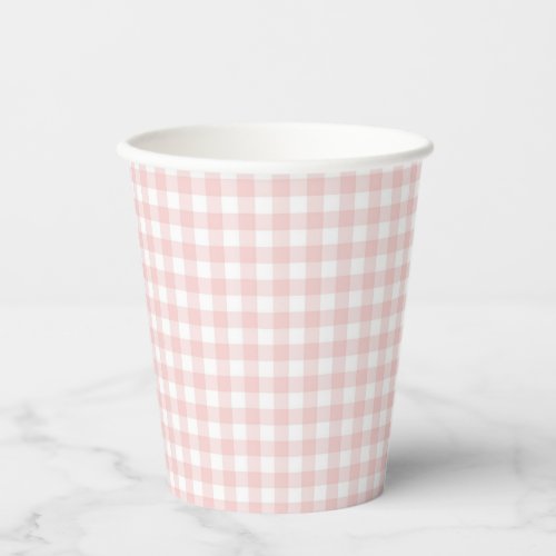 Pink Gingham Spring Birthday Party Paper Cups