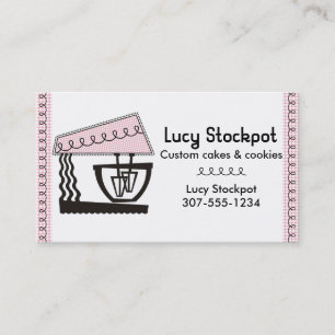 Pink gingham stand mixer bakery cake cookies card