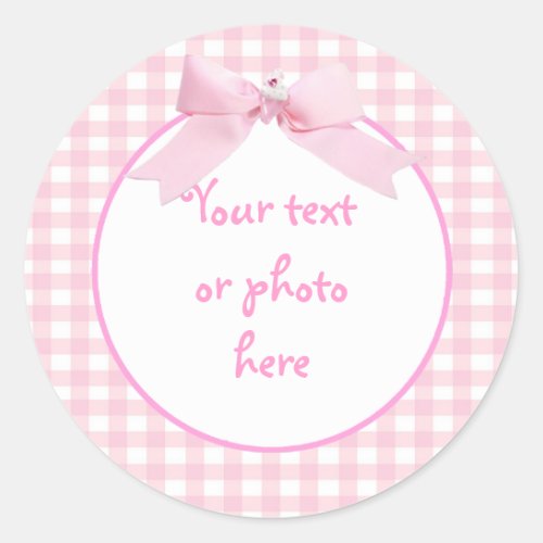 Pink Gingham Sticker