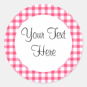 Pink Gingham Sticker