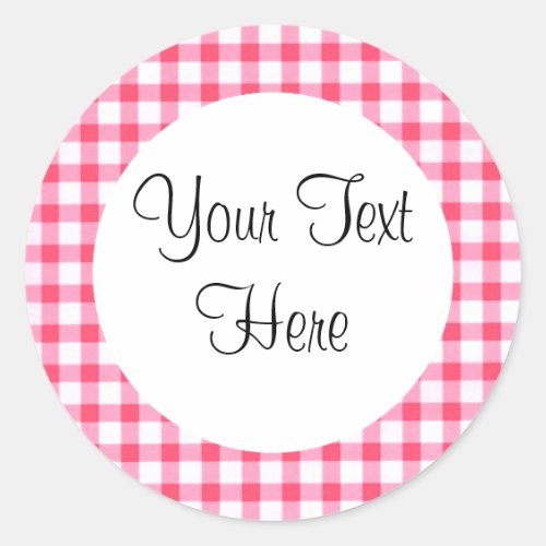 Pink Gingham Sticker