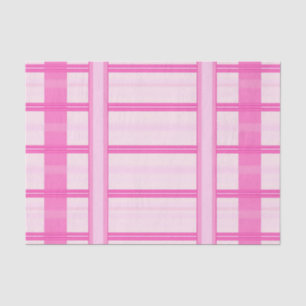 Pink Gingham Stripe Check Pattern Tissue Paper