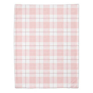 Pink Gingham Style Plaid Duvet Cover