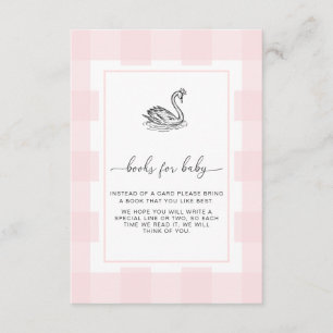 Pink Gingham Swan Books Request Insert Card