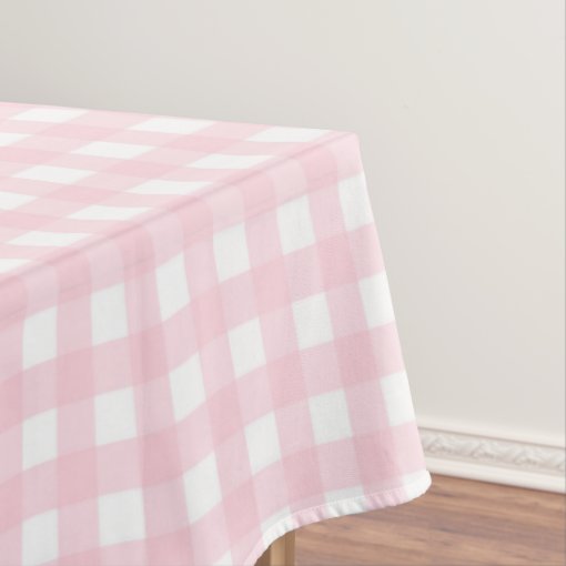 Pink Gingham Tablecloth Zazzle