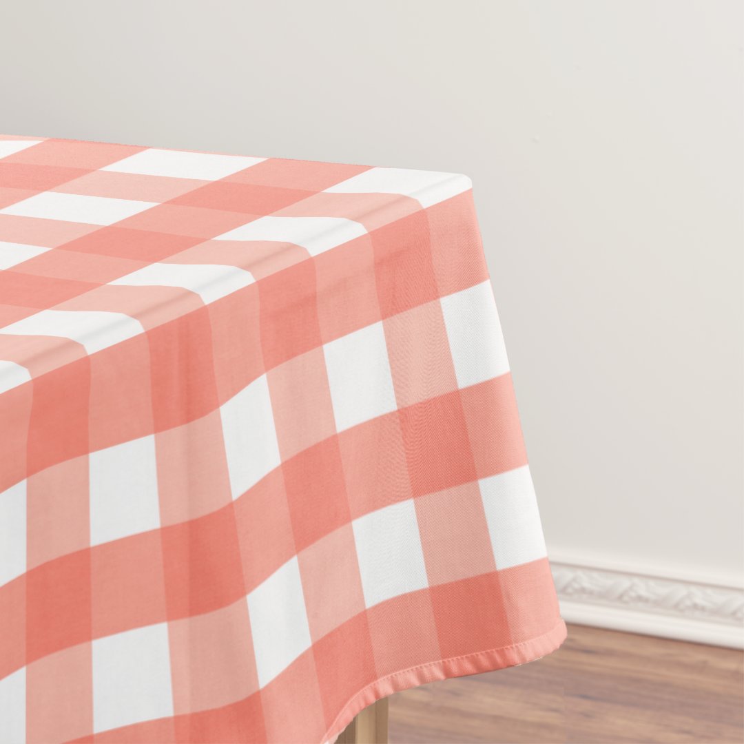 Pink Gingham Tablecloth Zazzle