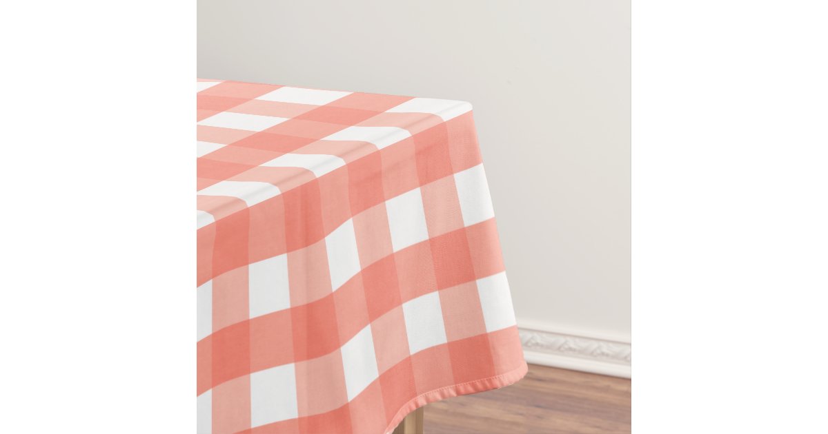 Pink Gingham Tablecloth Zazzle Com