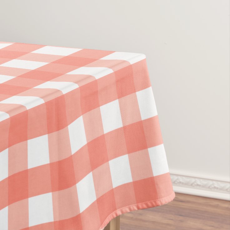 Pink Gingham Tablecloth Zazzle