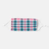 Pink Gingham Tartan Adult Cloth Face Mask (Front, Folded)