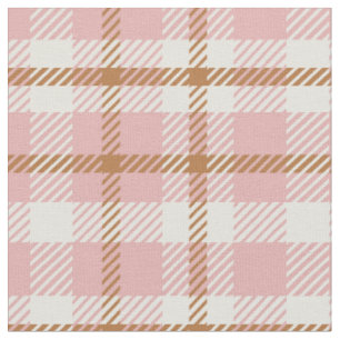 Pink Gingham tartan buffalo plaid summer picnic Fabric