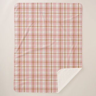 Pink Gingham tartan buffalo plaid summer picnic Sherpa Blanket