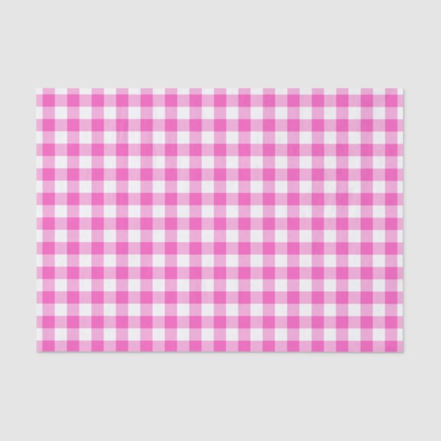 Pink Gingham Tissue Paper (Front)
