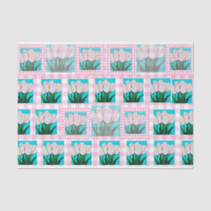 Pink Gingham Tulip Tissue Paper
