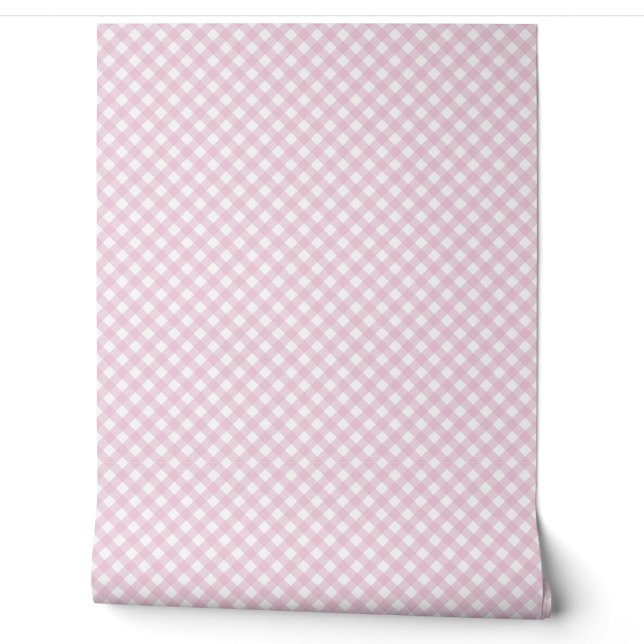 Pink Gingham Wall Pattern (Unrolling)