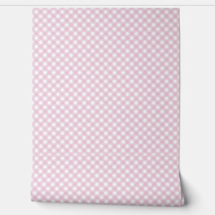 Pink Gingham Wall Pattern Wallpaper