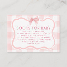 Pink Gingham Wavy Frame Bow Books For Baby Request